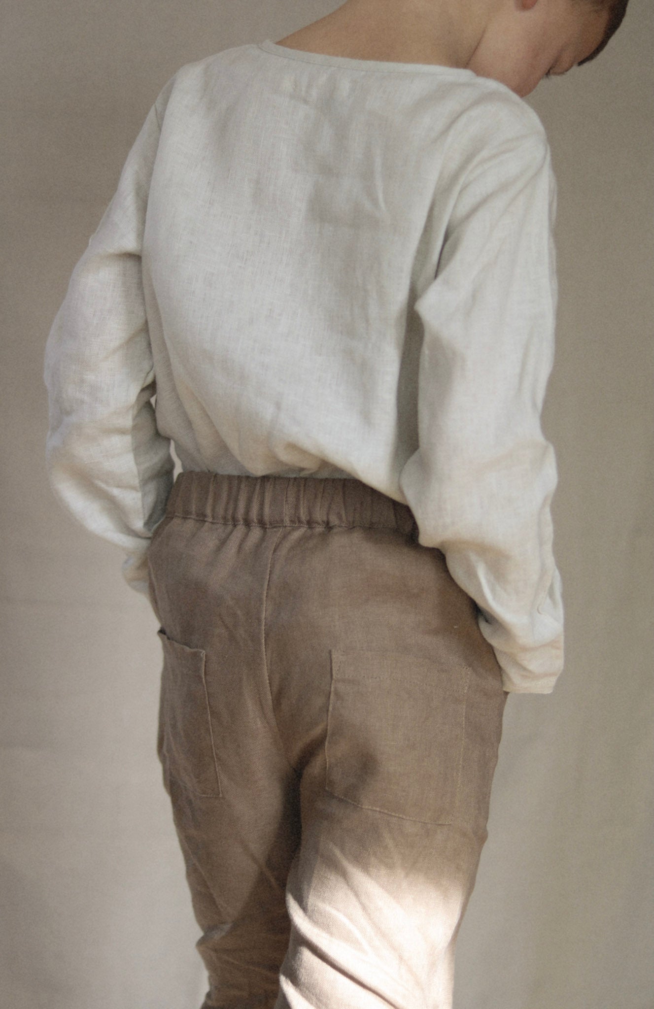 linen trousers - slate