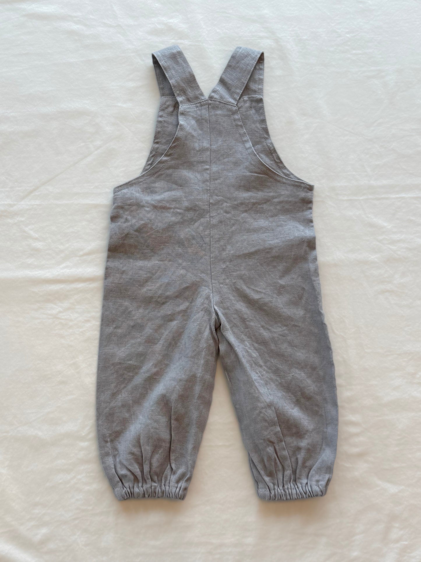 linen overalls - slate