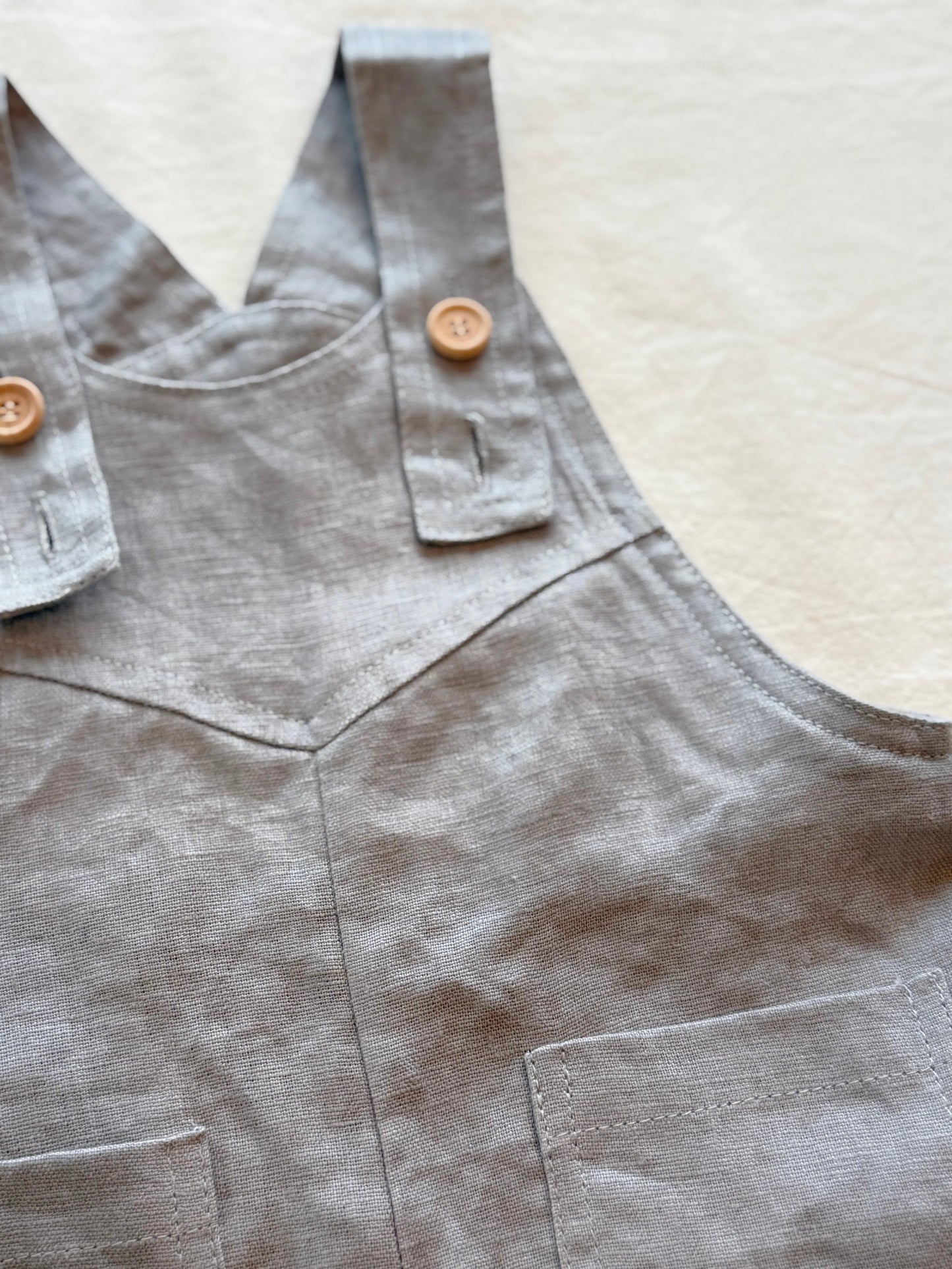 linen overalls - slate