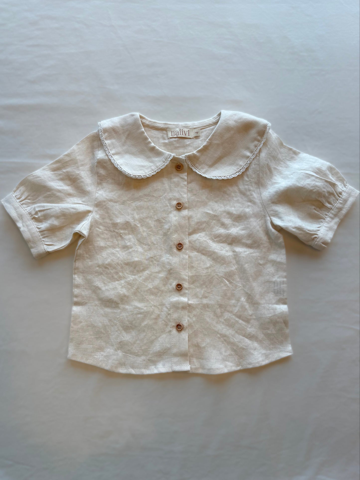 lace-trim blouse - seashell