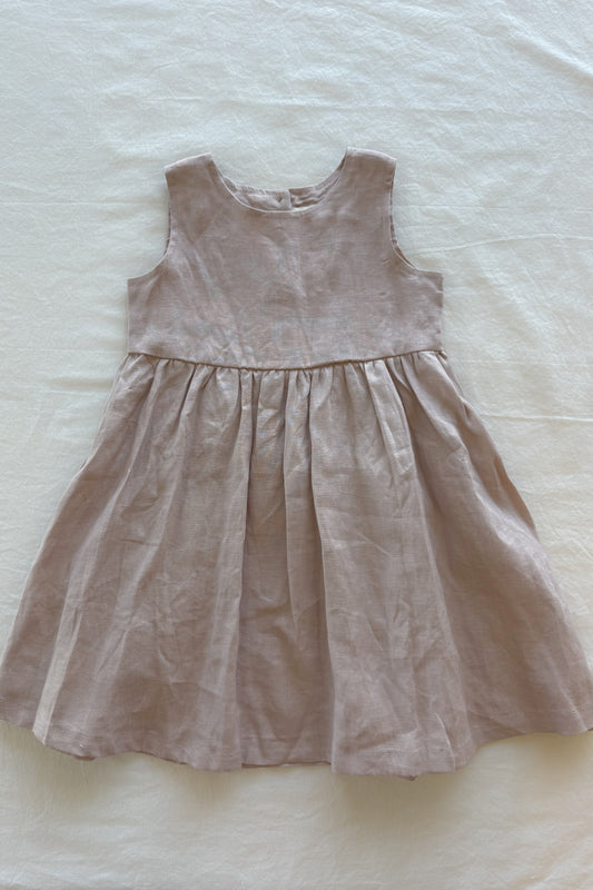 linen sleeveless dress - twilight