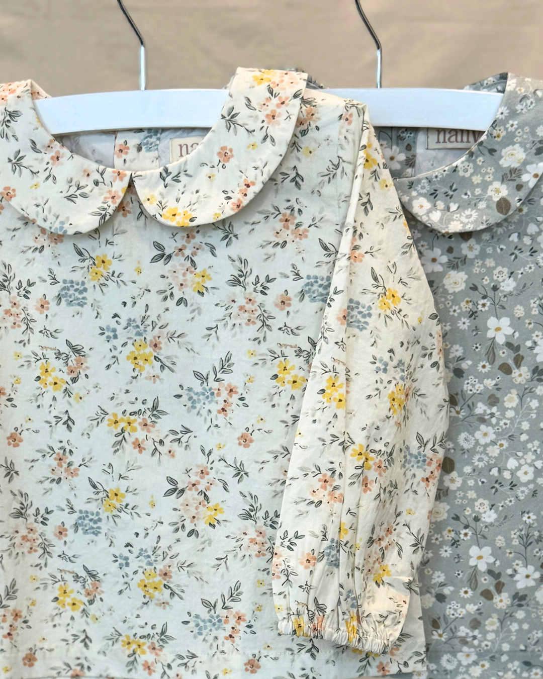 cotton blouse - cream ditsy floral