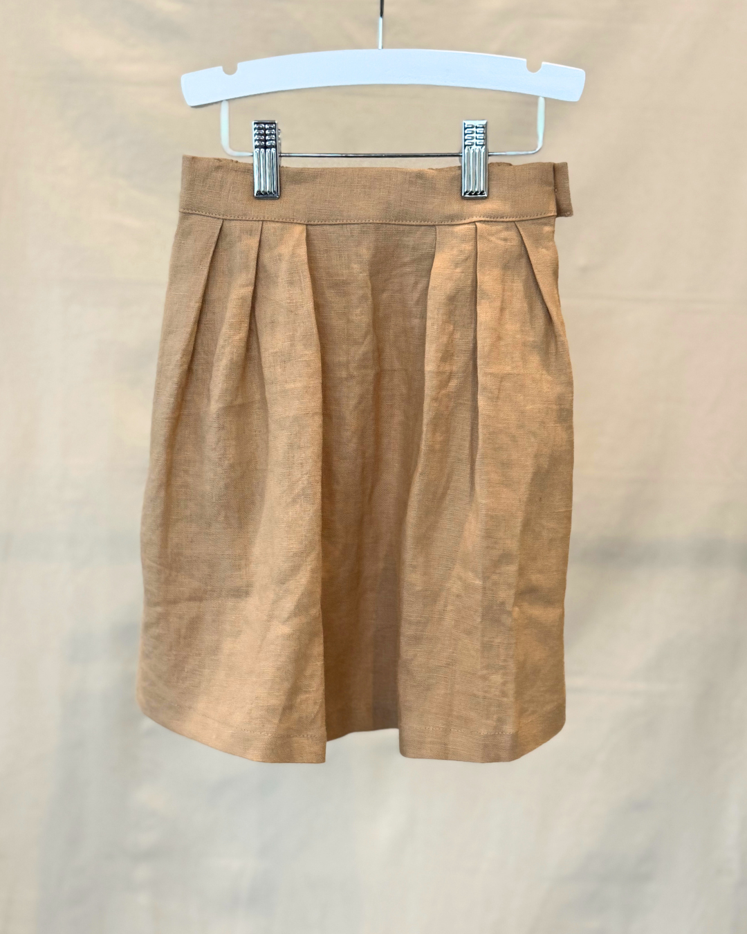 linen skirt - fawn