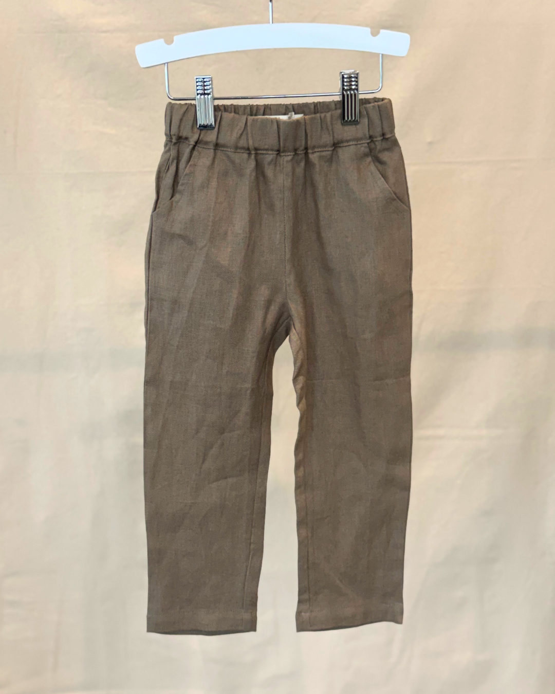 linen trousers - cocoa