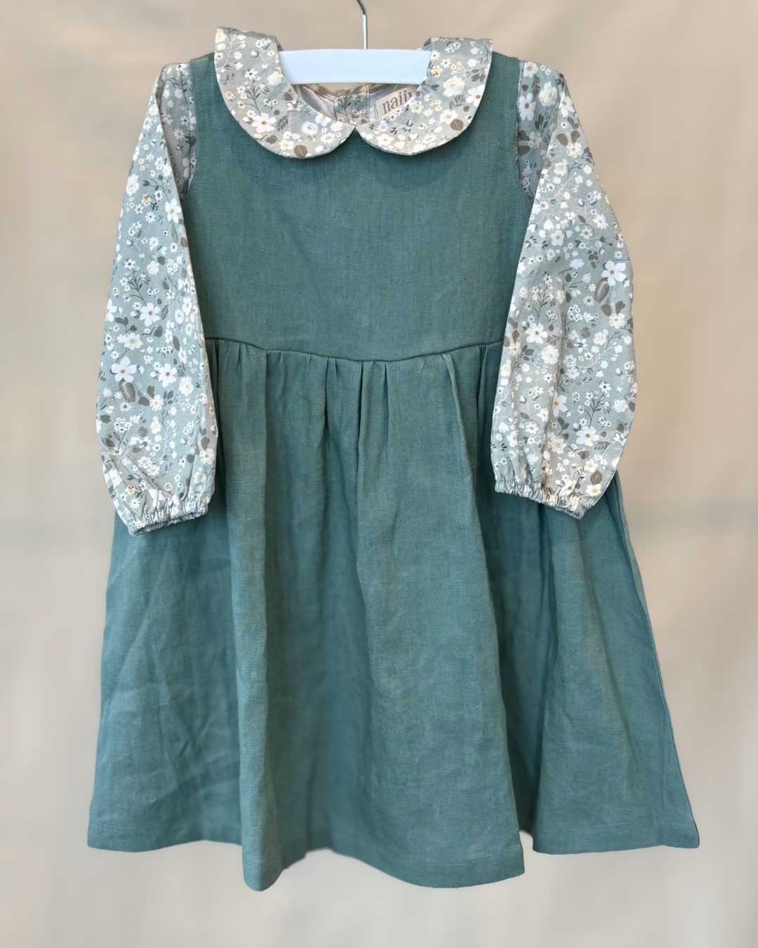 linen sleeveless dress - dark teal