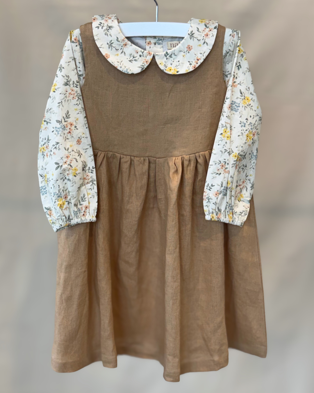 linen sleeveless dress - fawn