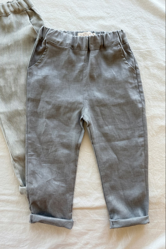linen trousers - slate
