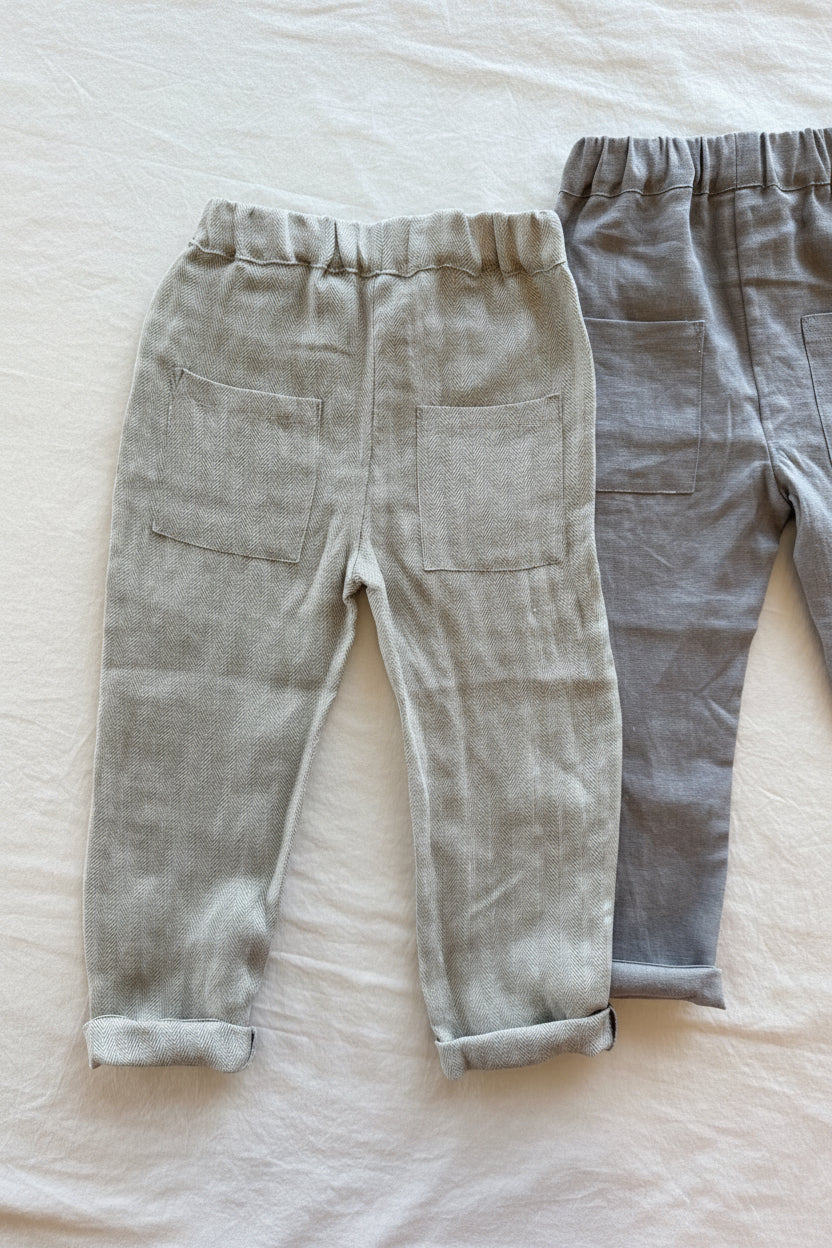 linen trousers - slate