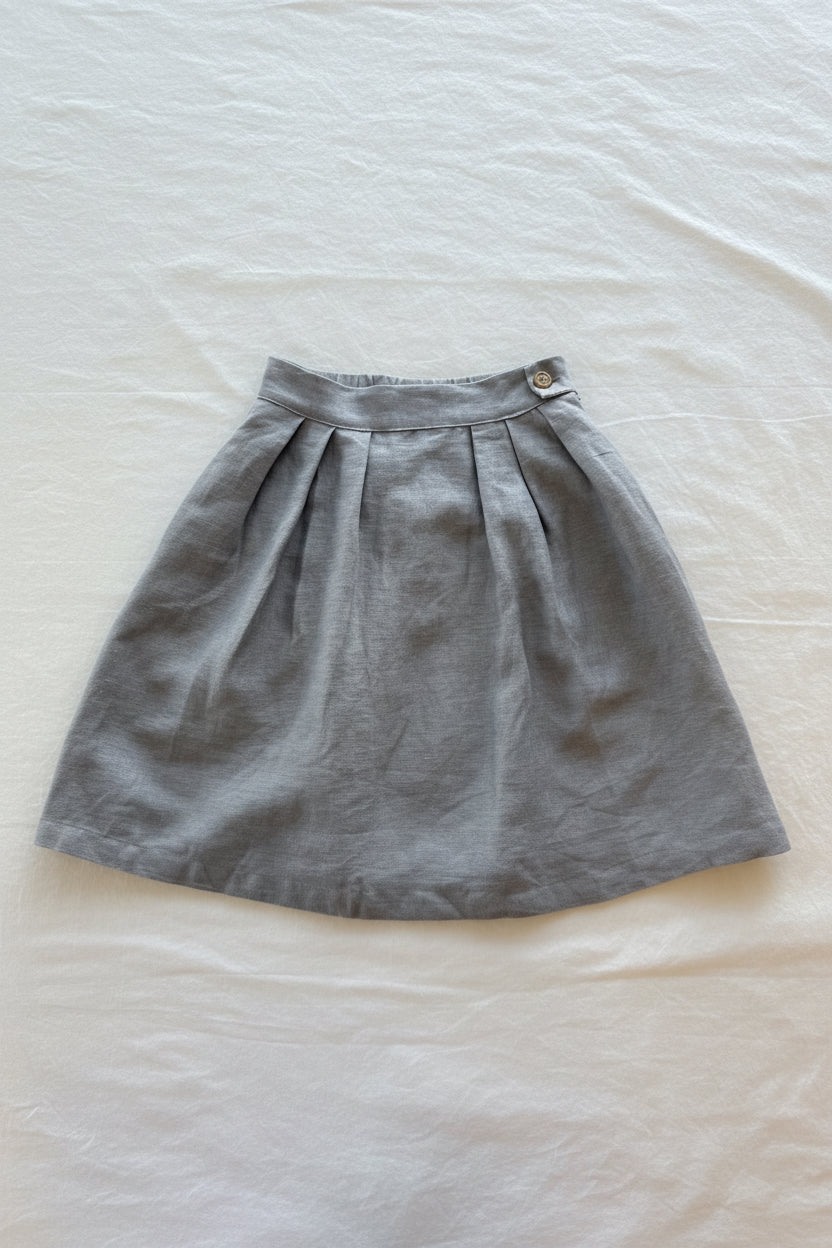 linen skirt - slate