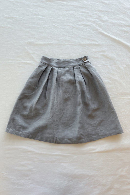 linen skirt - slate