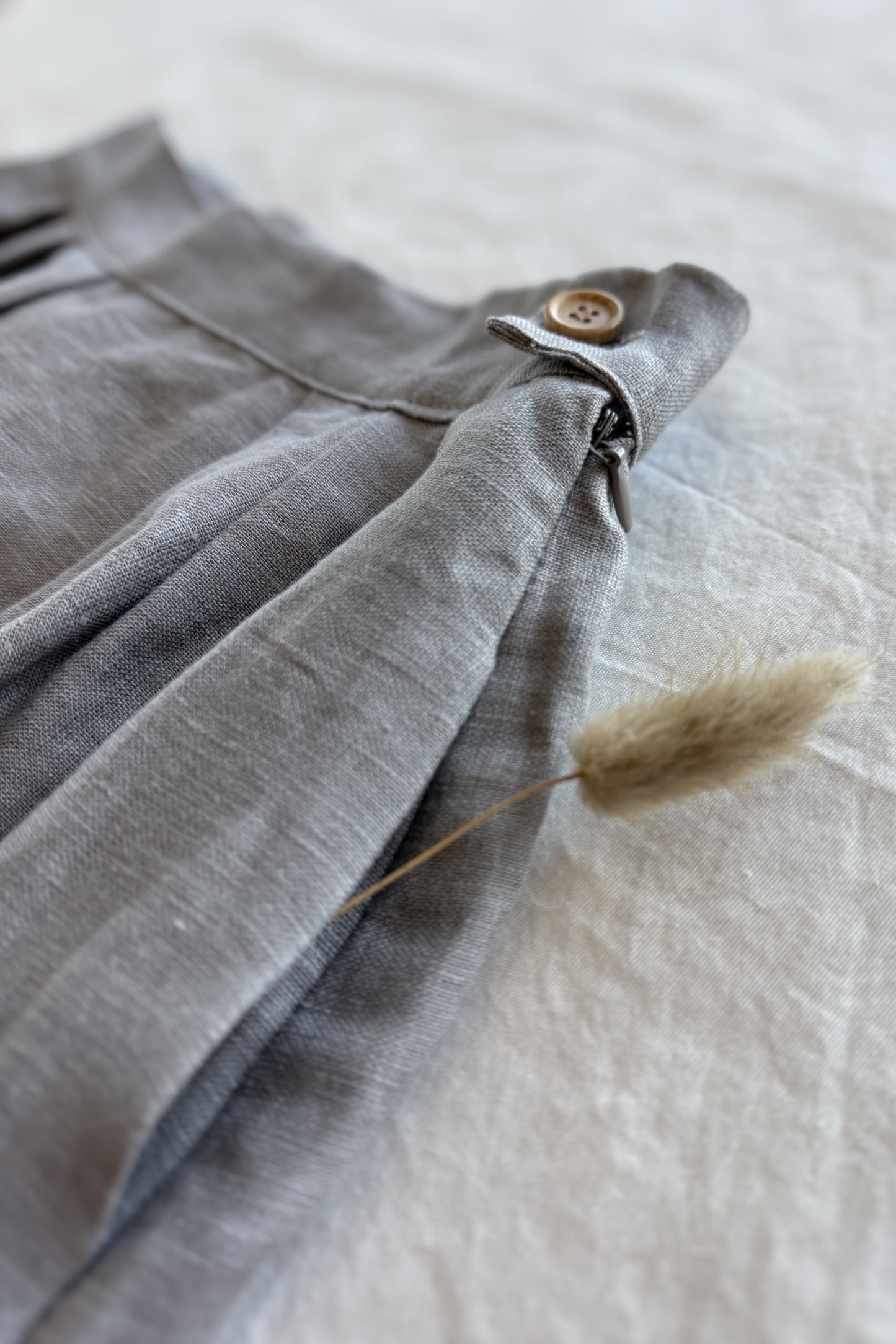linen skirt - slate
