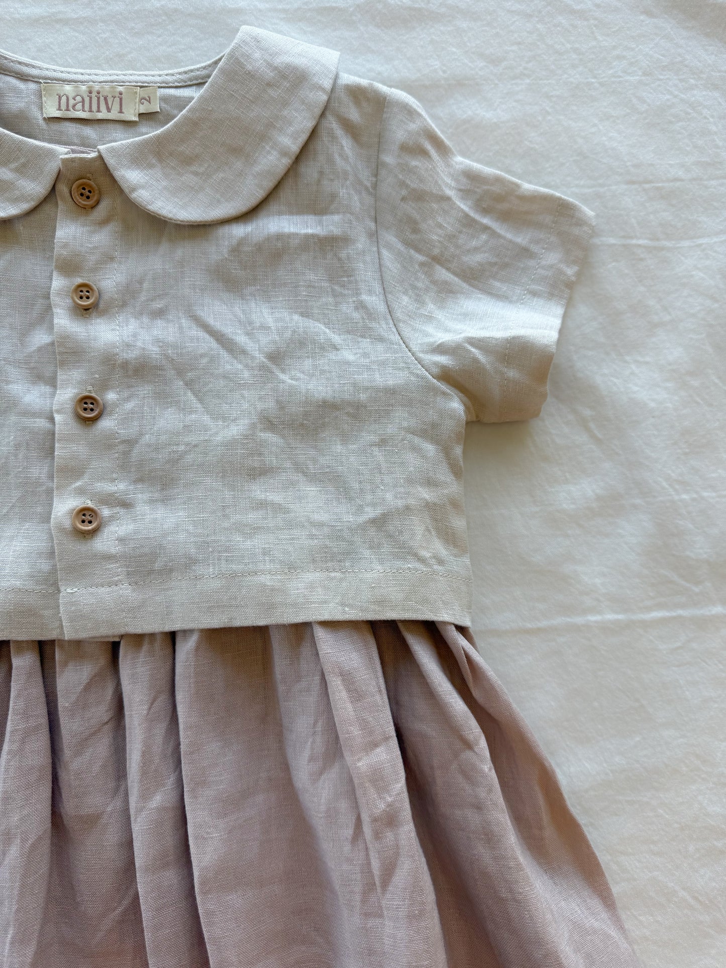 linen sleeveless dress - twilight