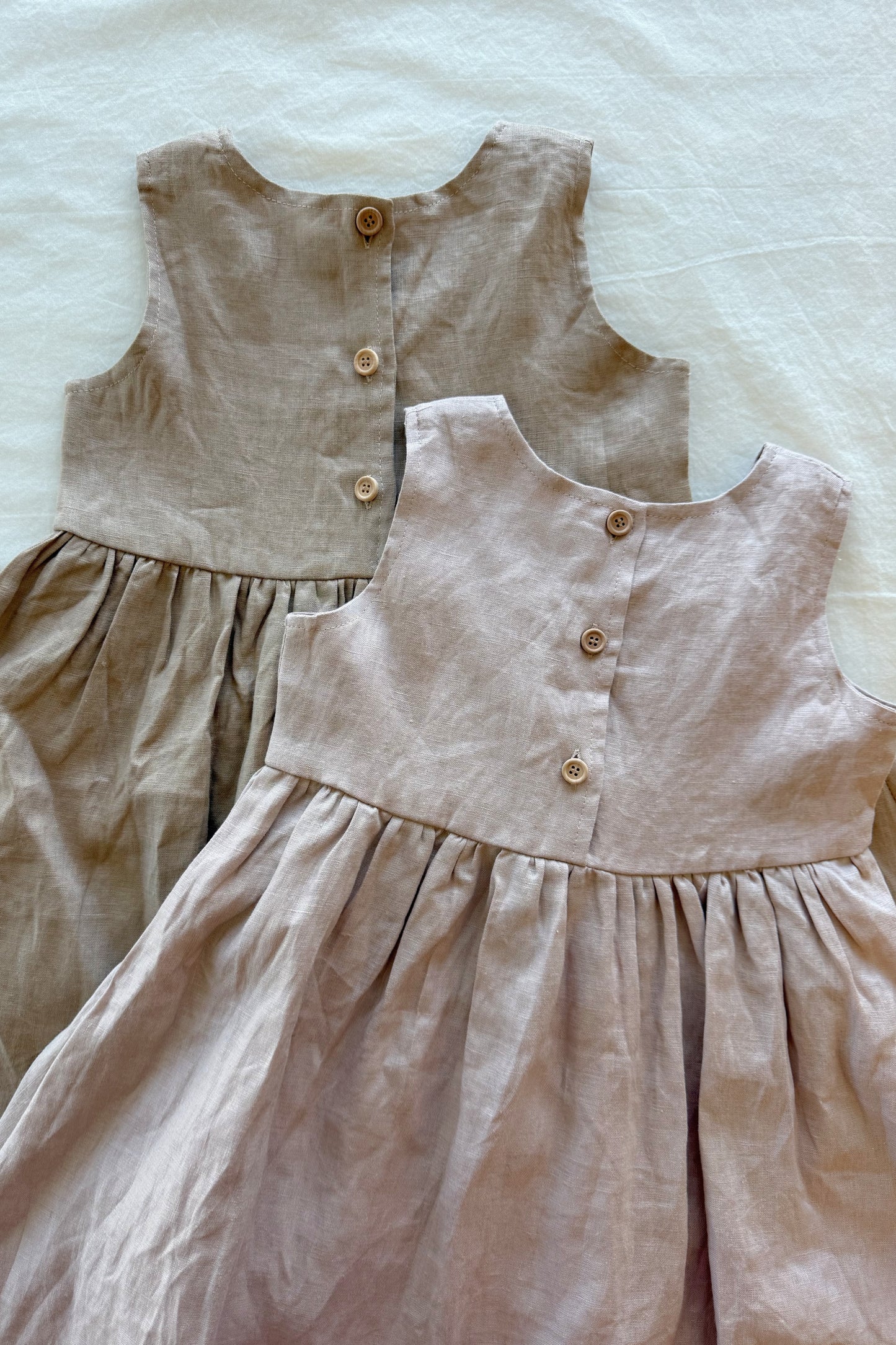 linen sleeveless dress - twilight
