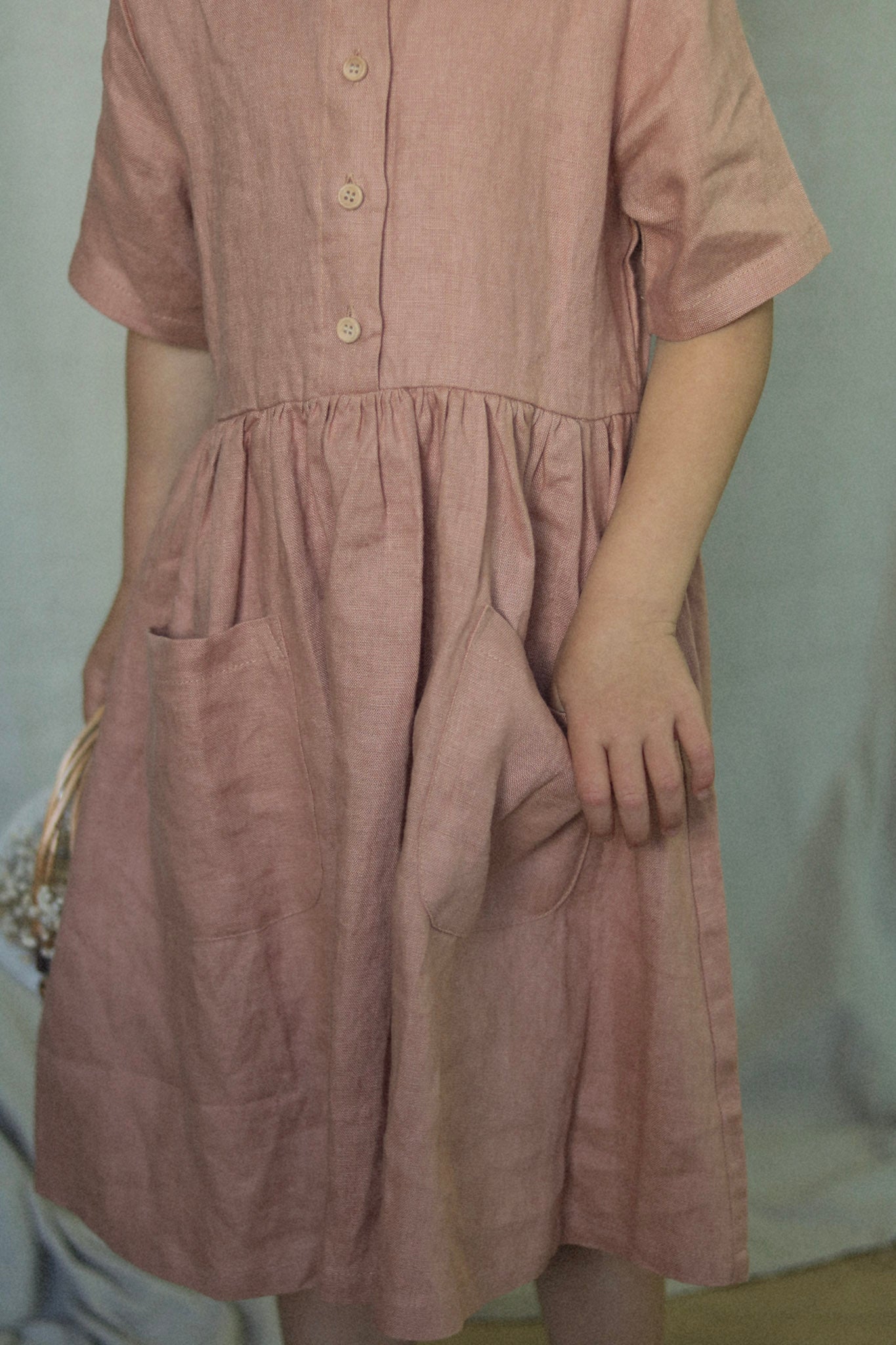 linen dress - rose
