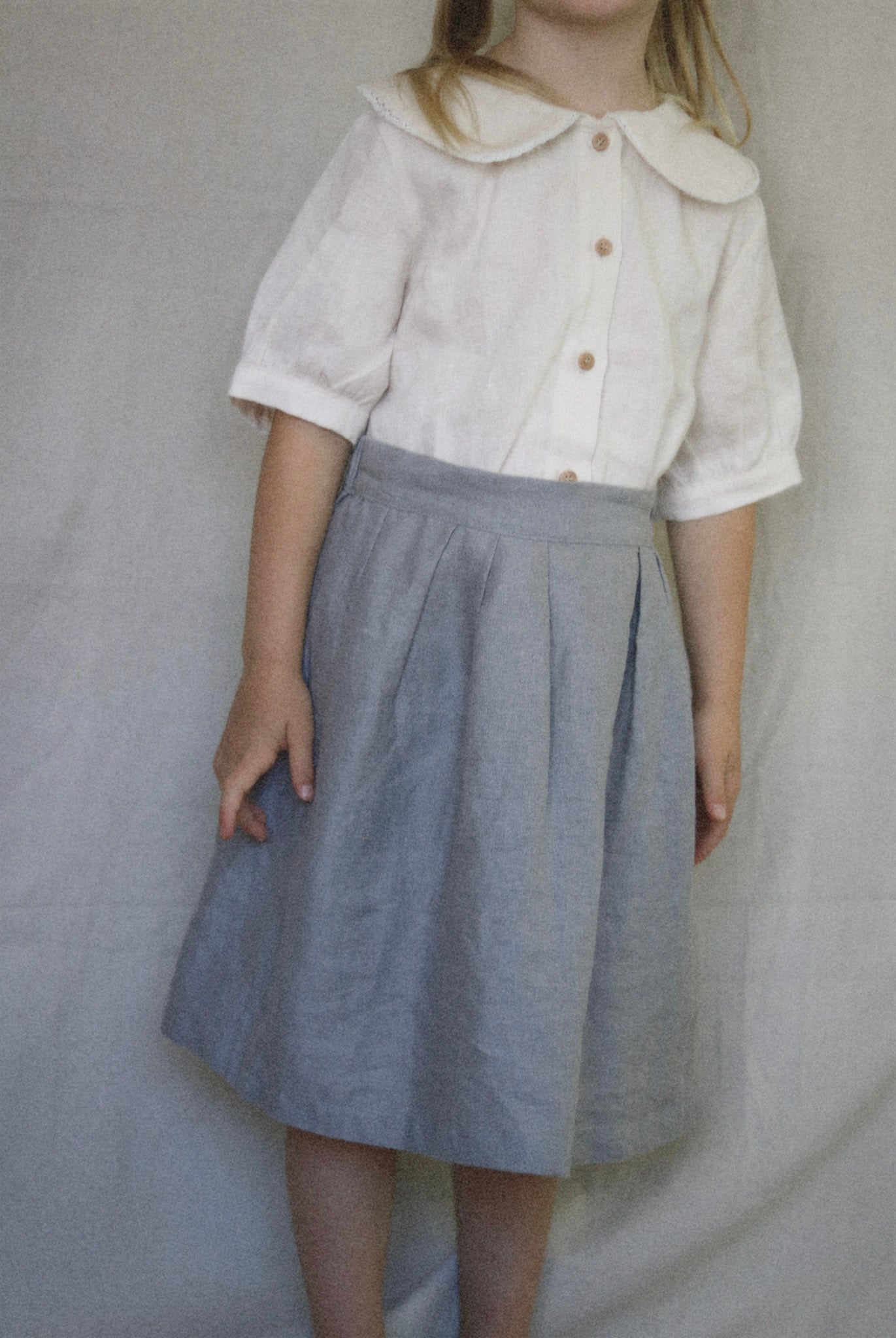 linen skirt - slate