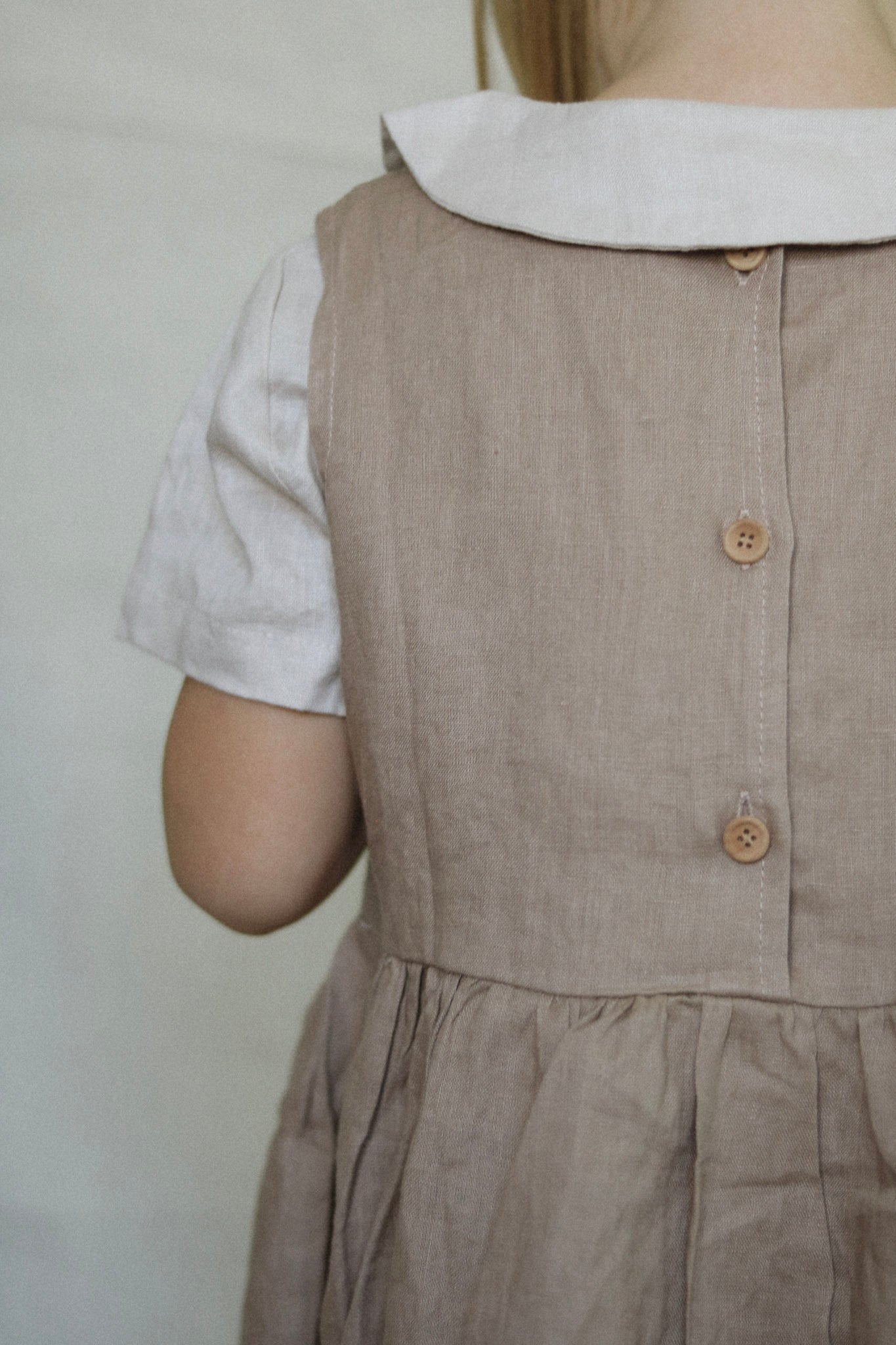 linen sleeveless dress - mushroom