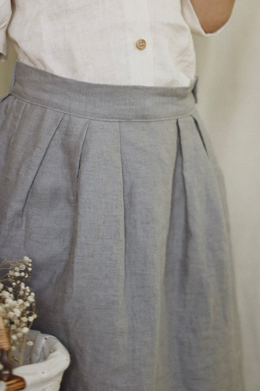 linen skirt - slate