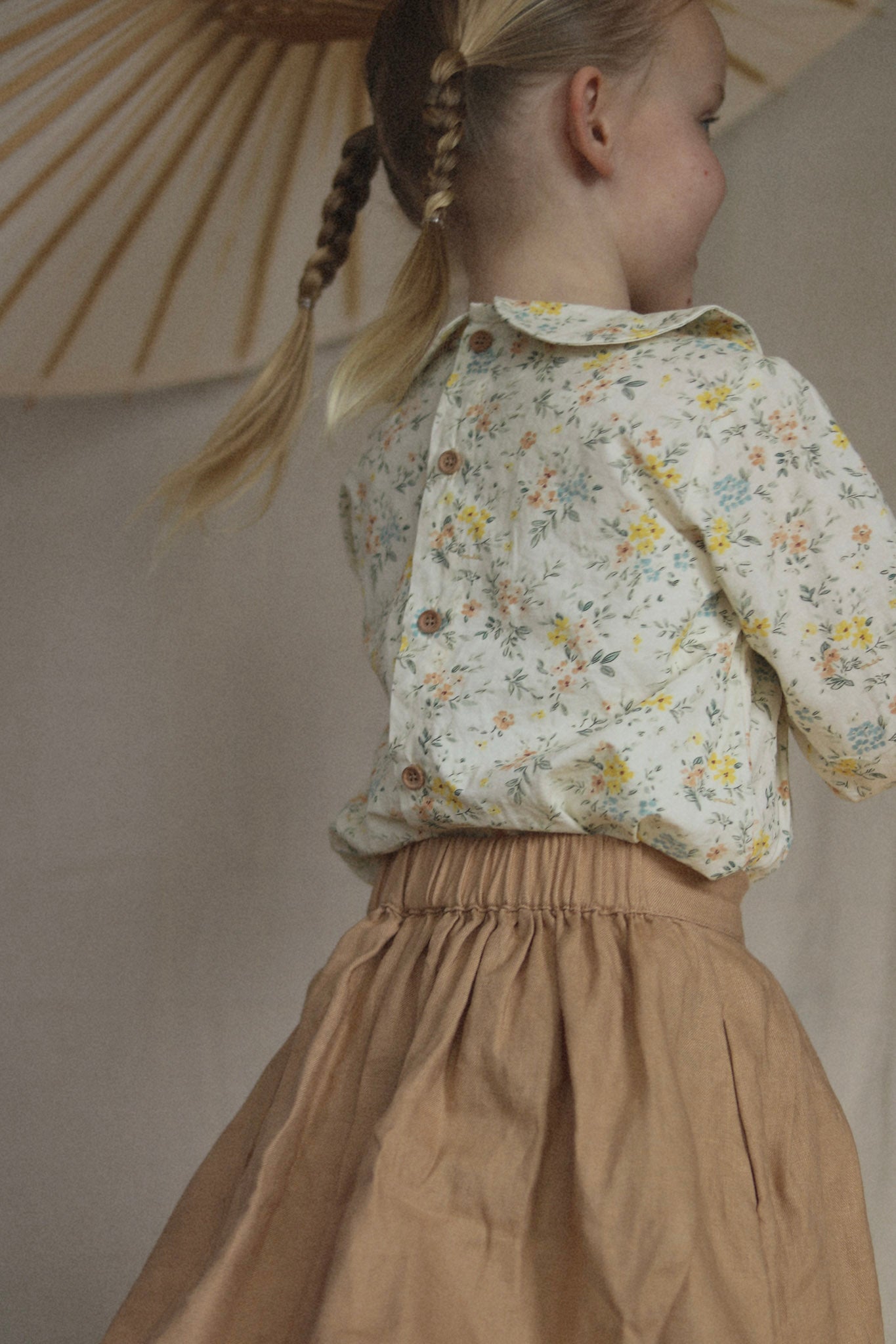 cotton blouse - cream ditsy floral