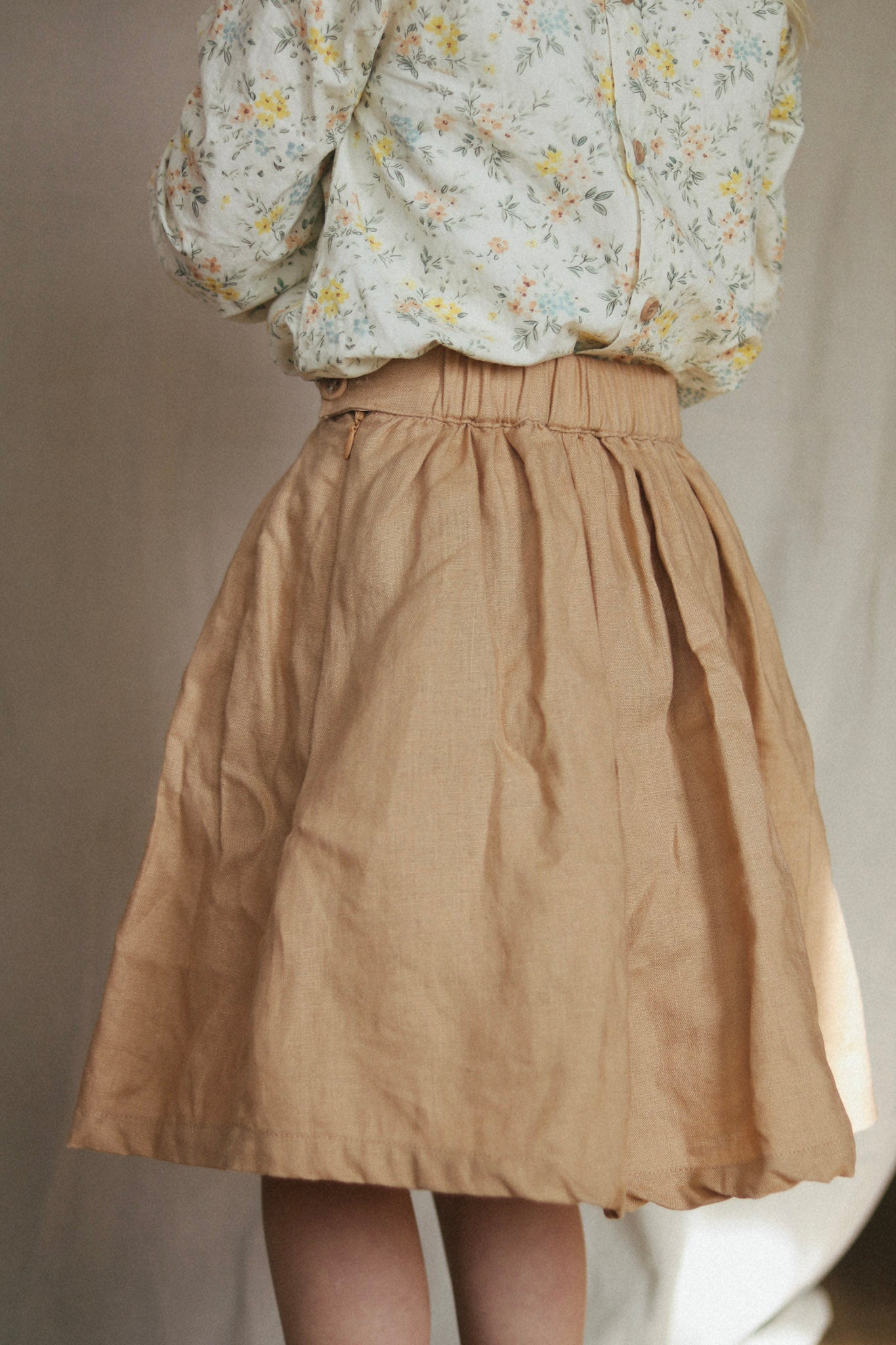 linen skirt - fawn