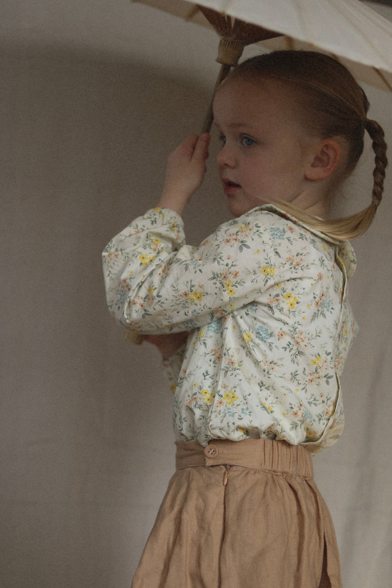 cotton blouse - cream ditsy floral