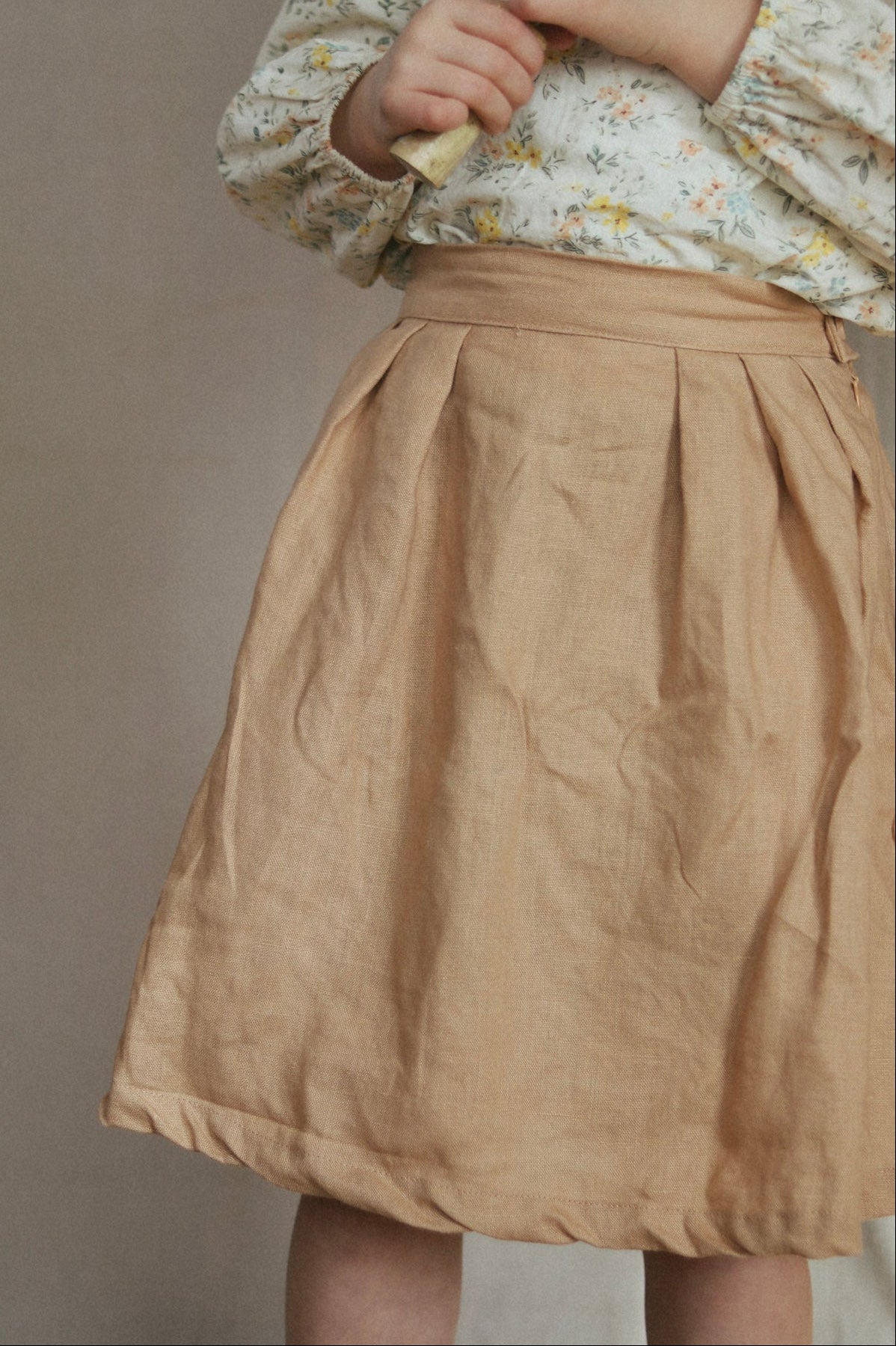 linen skirt - fawn