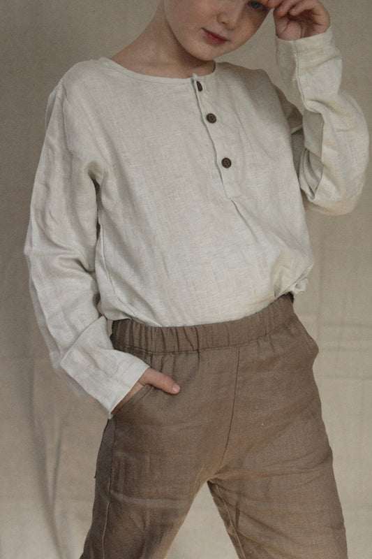 henley dress shirt - soapstone