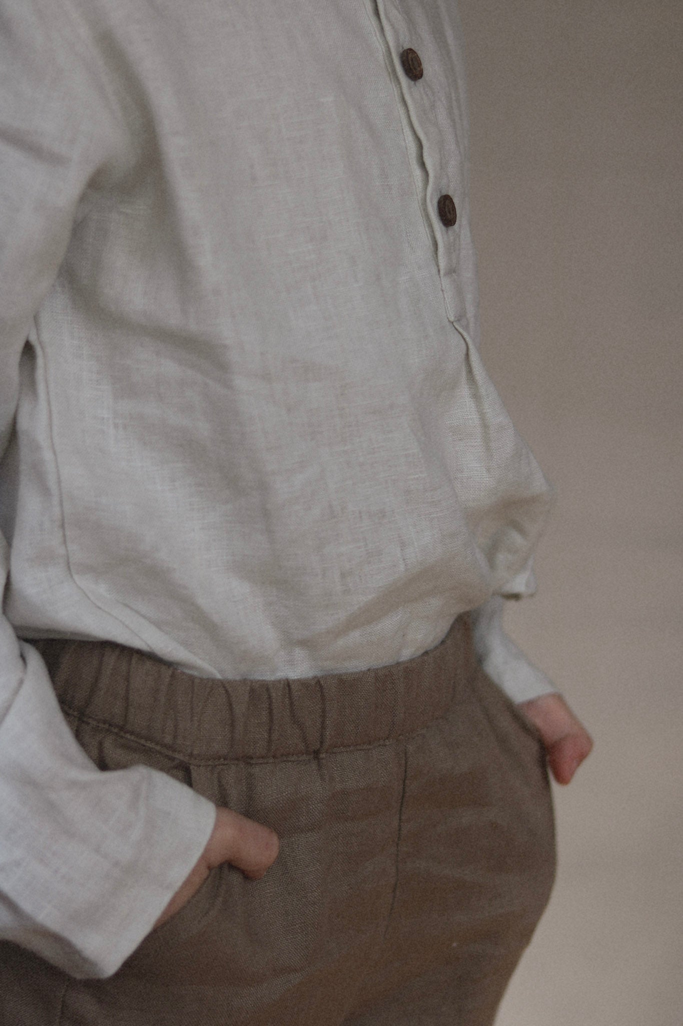 henley dress shirt - soapstone