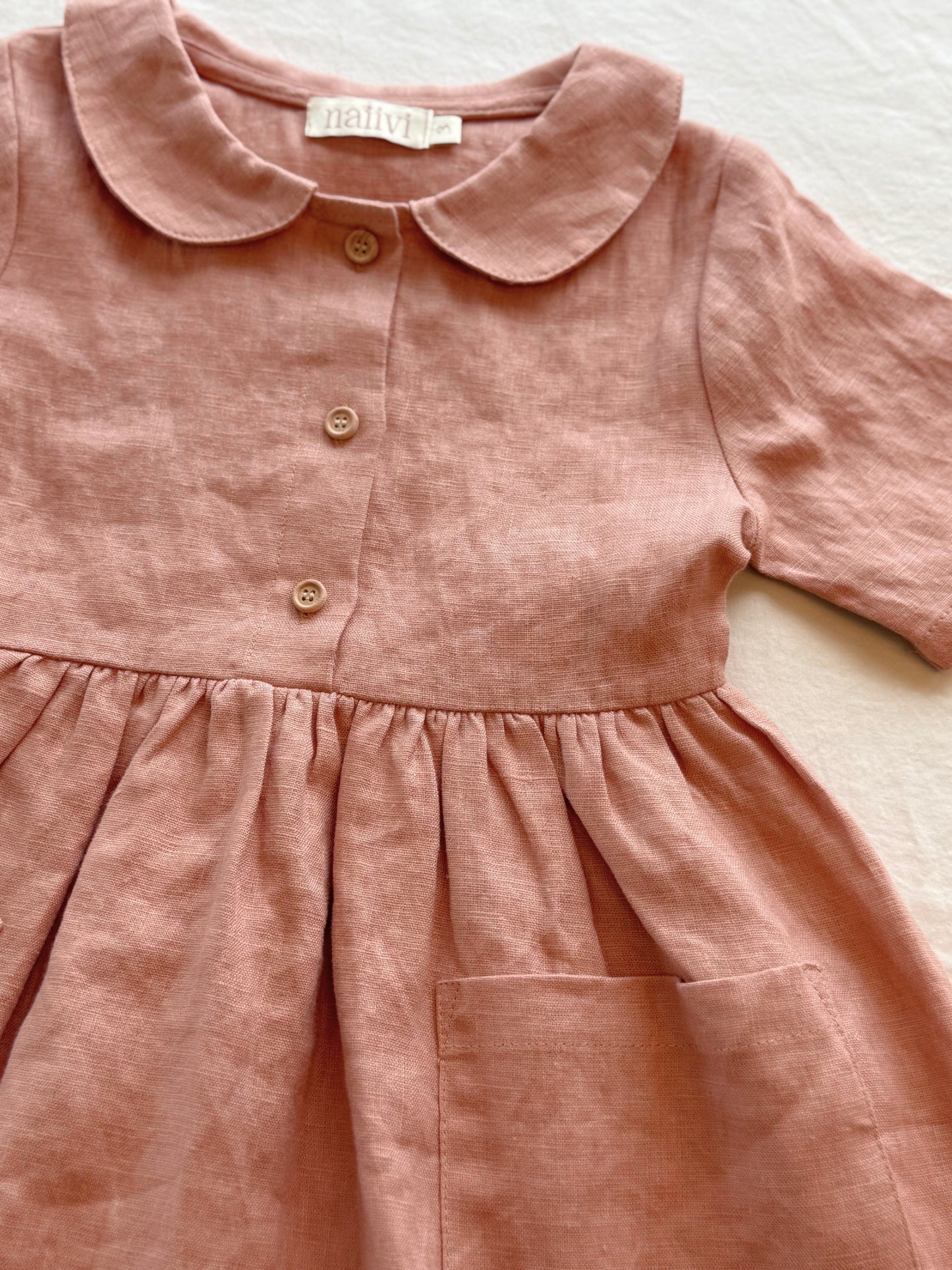 linen dress - rose