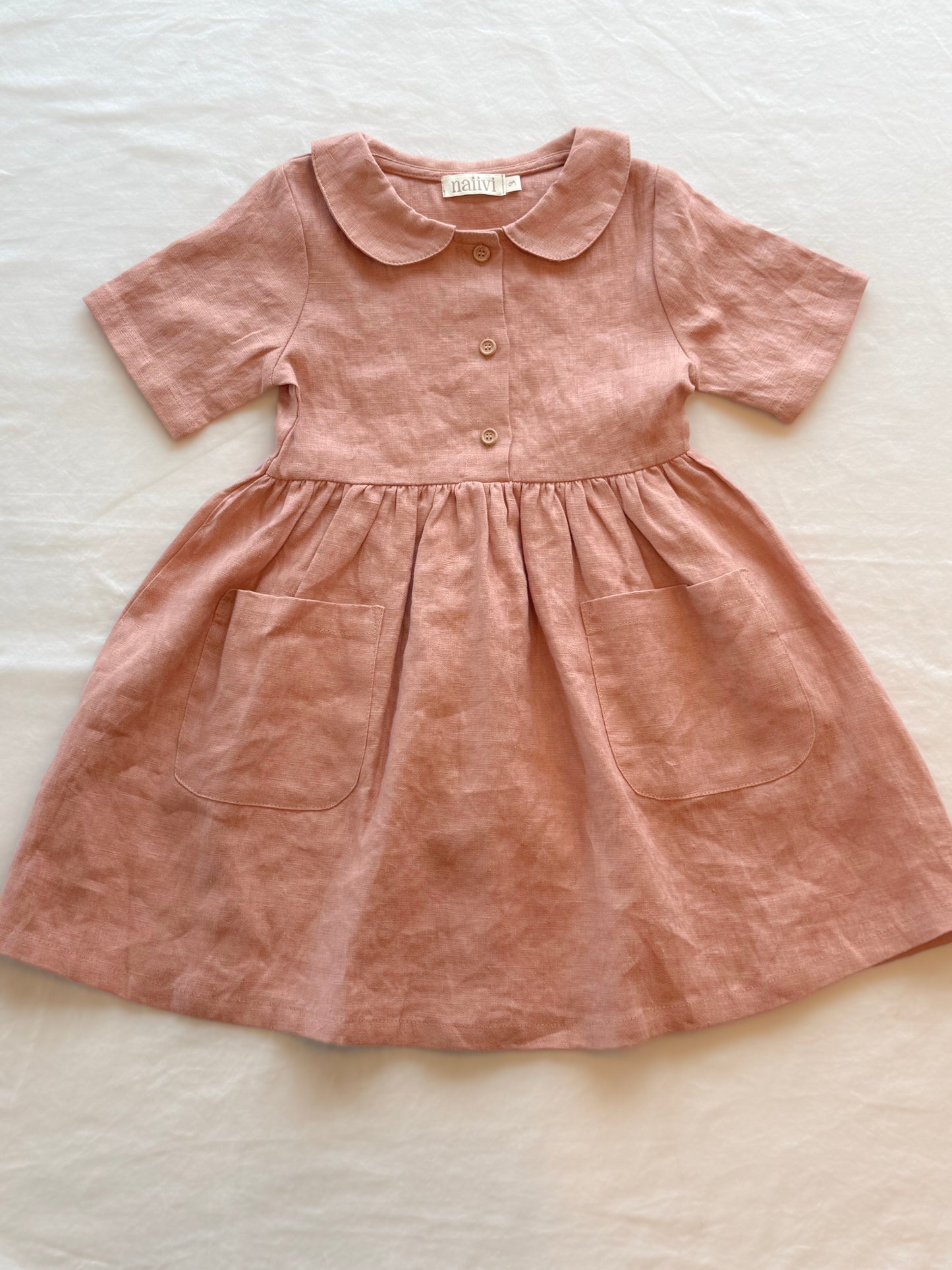 linen dress - rose