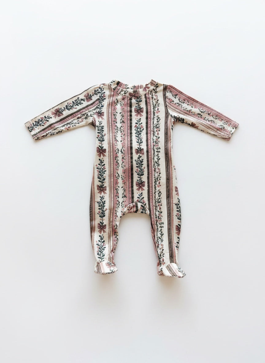 Botanical Stripe Footie